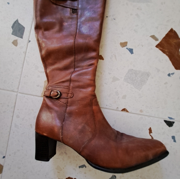 Donforf Tan knee-high leather boots - Picture 6 of 10